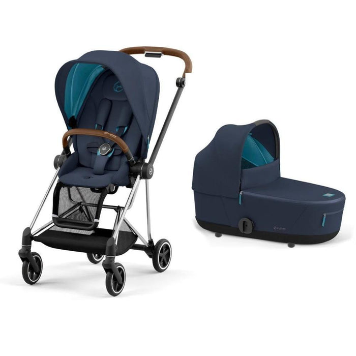 Pack Cybex Platinum Mios Chrome Brown+ Pack de Tecidos + Alcofa Mios Lux Dark Navy