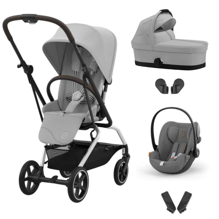 Pack Cybex Eezy S Twist+2 SLV Fog Grey + Alcofa S Fog Grey + Cloud G Lava Grey (2024) + Adaptadores