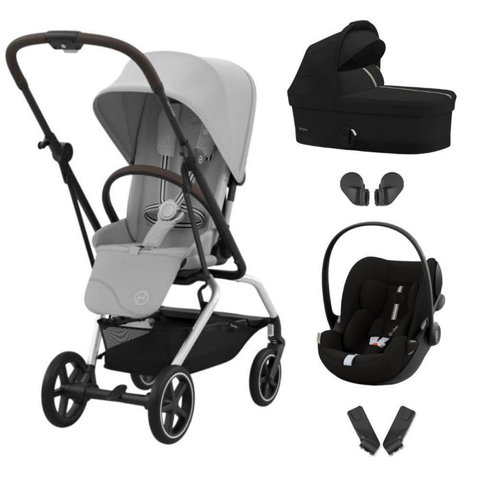 Pack Cybex Eezy S Twist+2 SLV Fog Grey + Alcofa S Moon Black + Cloud G Plus Moon Black + Adaptadores
