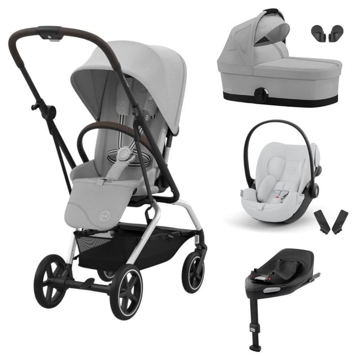 Pack Cybex Eezy S Twist+2 SLV Fog Grey + Alcofa S Fog Grey + Cloud G Fog Grey + Base Isofix G + Adaptadores