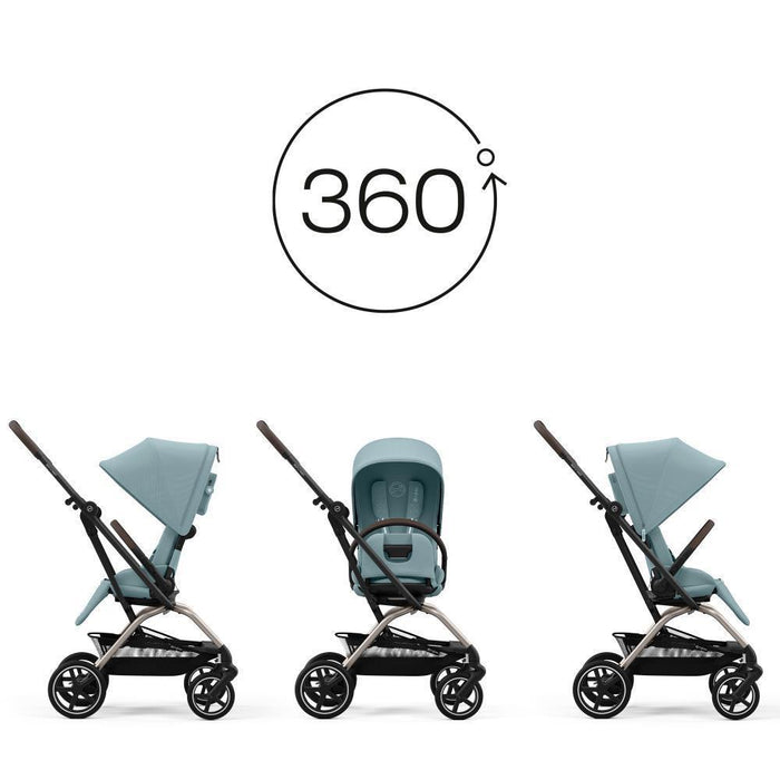 Pack Cybex Eezy S Twist+2 TPE + Alcofa S Eezy S Twist Stormy Blue + Cloud G Plus Moon Black + Base Isofix G + Adaptadores