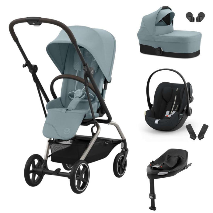 Pack Cybex Eezy S Twist+2 TPE + Alcofa S Eezy S Twist Stormy Blue + Cloud G Plus Moon Black + Base Isofix G + Adaptadores
