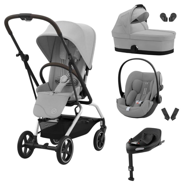 Pack Cybex Eezy S Twist+2 SLV Fog Grey + Alcofa S Fog Grey + Cloud G Plus Stone Grey + Base Isofix G + Adaptadores