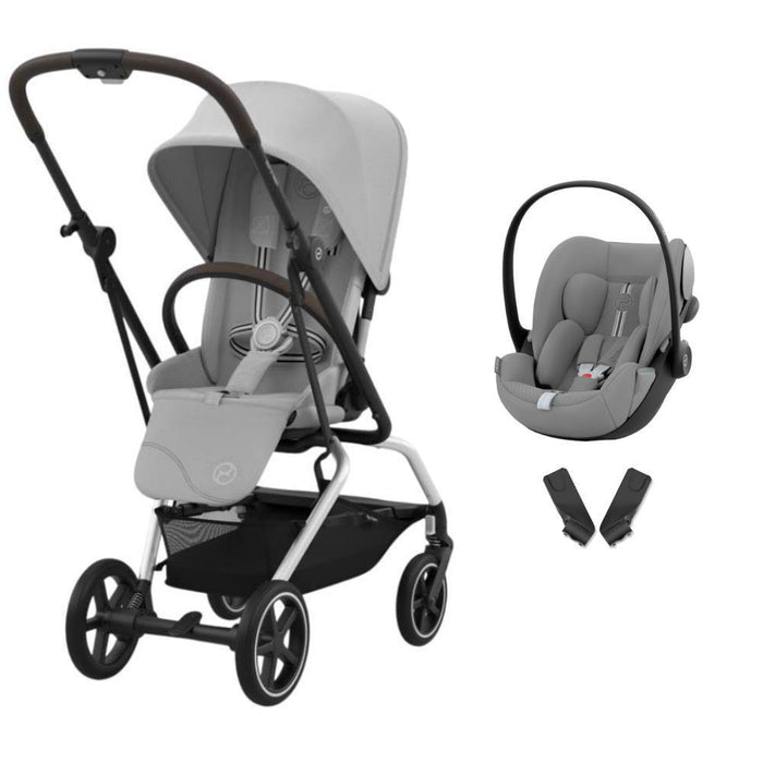 Pack Cybex Eezy S Twist+2 SLV Fog Grey + Cloud G Plus Stone Grey + Adaptadores
