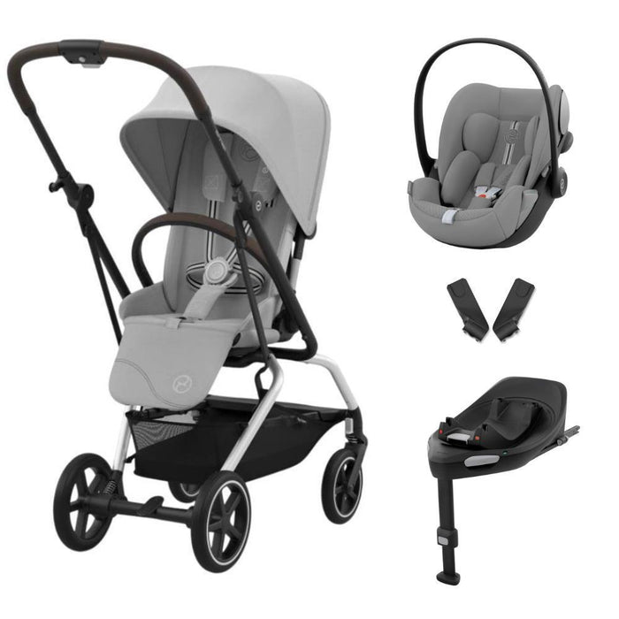 Pack Cybex Eezy S Twist+2 SLV Fog Grey + Cloud G Plus Stone Grey + Base Isofix G + Adaptadores