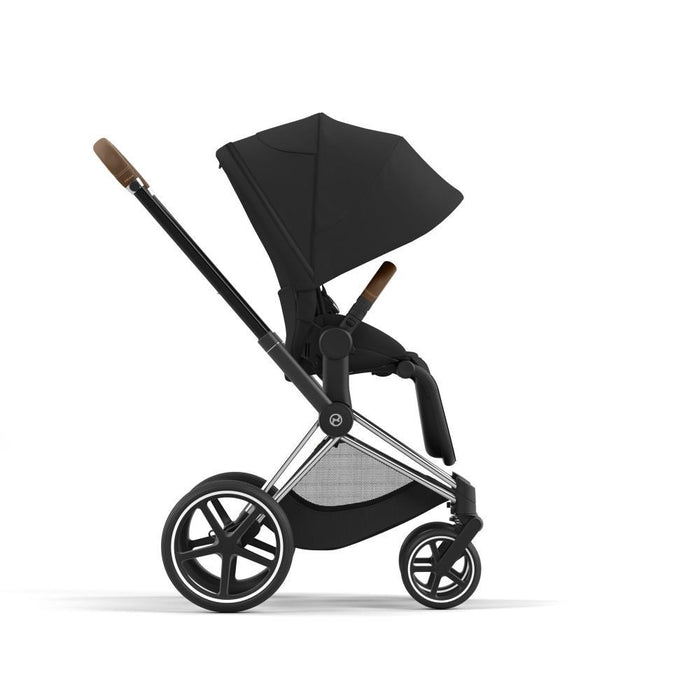 Carrinho Cybex Platinum Priam Chrome Brown + Pack de Tecidos Sepia Black