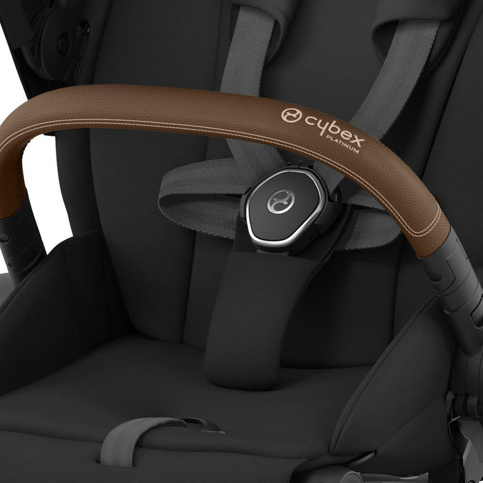 Carrinho Cybex Platinum Priam Chrome Brown + Pack de Tecidos Sepia Black