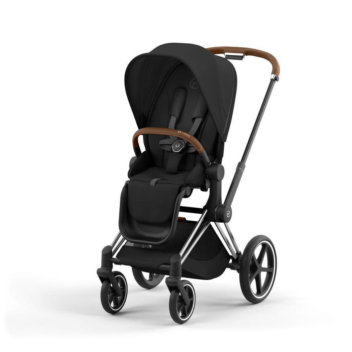 Carrinho Cybex Platinum Priam Chrome Brown + Pack de Tecidos Sepia Black