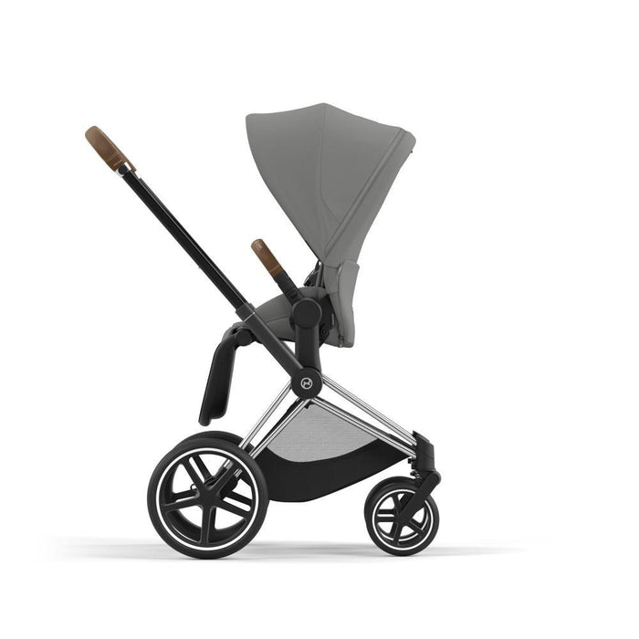 Carrinho Cybex Platinum Priam Chrome Brown + Pack de Tecidos Mirage Grey