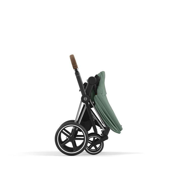 Carrinho Cybex Platinum Priam Chrome Brown + Pack de Tecidos Leaf Green