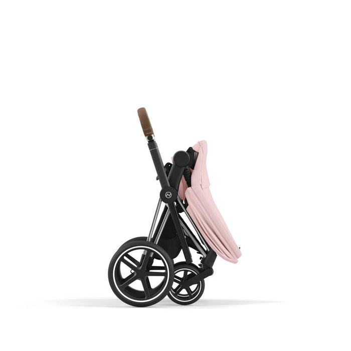 Carrinho Cybex Platinum Priam Chrome Brown + Pack de Tecidos Peach Pink