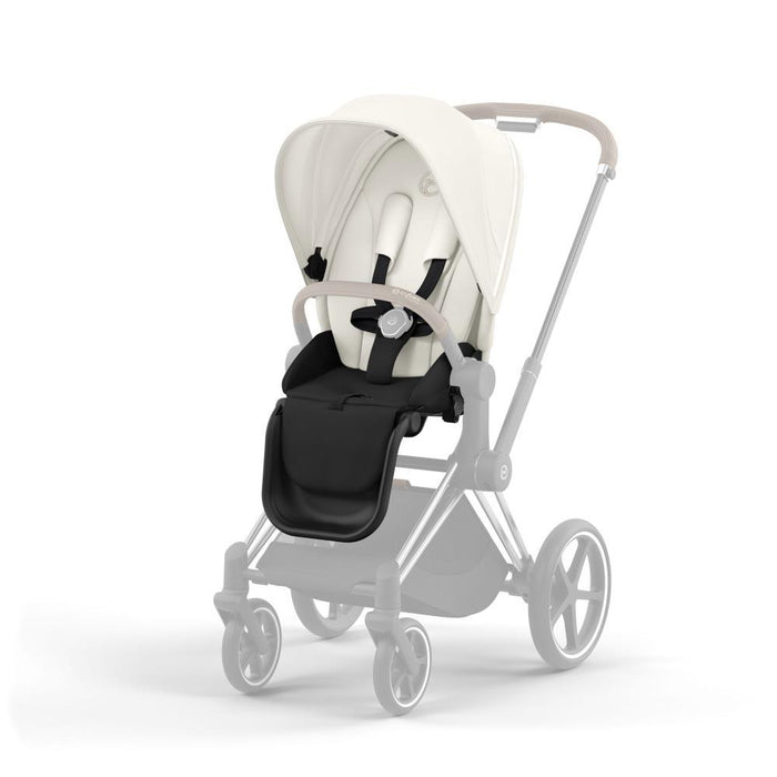 Carrinho Cybex Platinum Priam Chrome Brown + Pack de Tecidos Off White