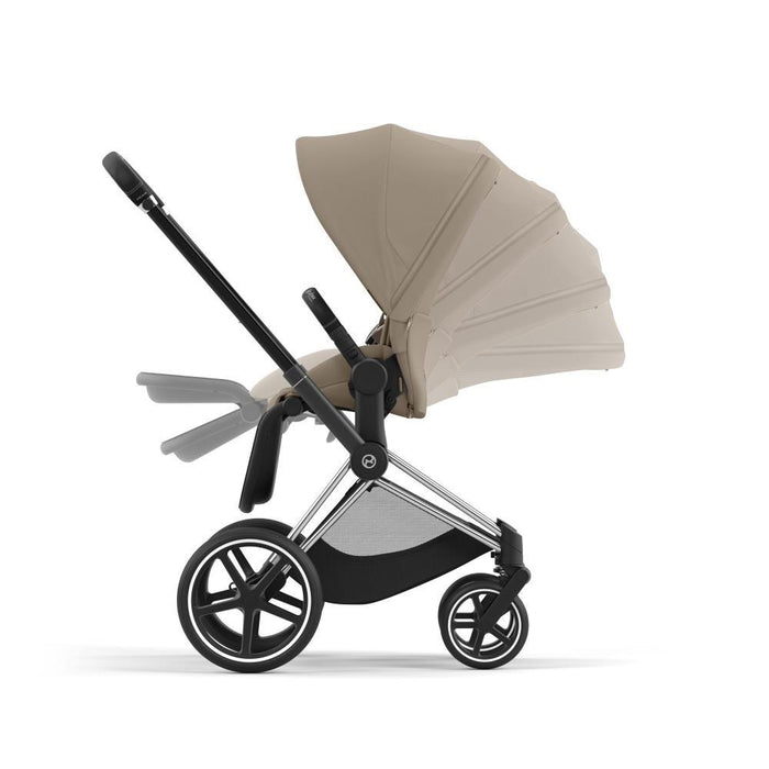 Carrinho Cybex Platinum Priam Chrome Black + Pack de Tecidos Cozy Beige