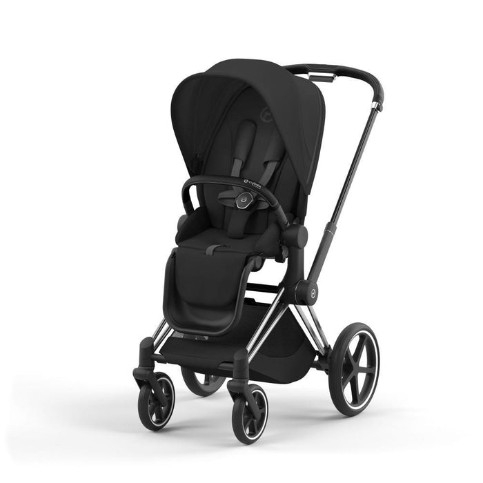 Carrinho Cybex Platinum Priam Chrome Black + Pack de Tecidos Sepia Black