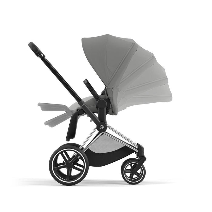 Carrinho Cybex Platinum Priam Chrome Black + Pack de Tecidos Mirage Grey