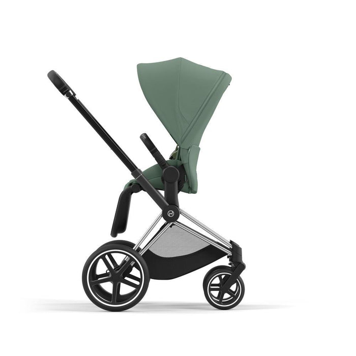 Carrinho Cybex Platinum Priam Chrome Black + Pack de Tecidos Leaf Green
