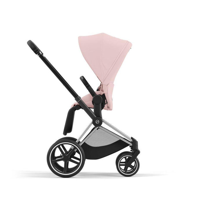Carrinho Cybex Platinum Priam Chrome Black + Pack de Tecidos Peach Pink