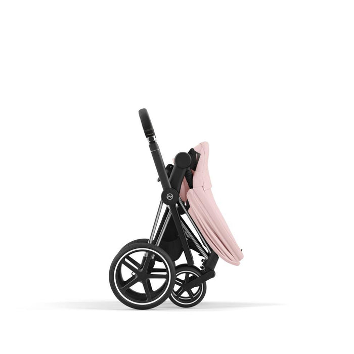 Carrinho Cybex Platinum Priam Chrome Black + Pack de Tecidos Peach Pink