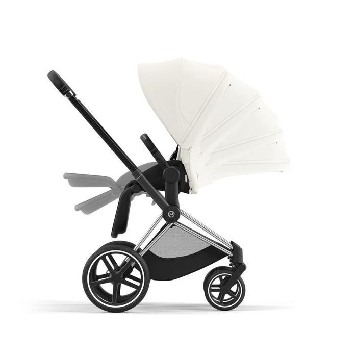 Carrinho Cybex Platinum Priam Chrome Black + Pack de Tecidos Off White