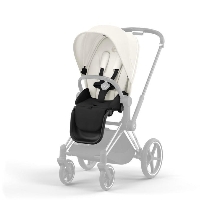 Carrinho Cybex Platinum Priam Chrome Black + Pack de Tecidos Off White
