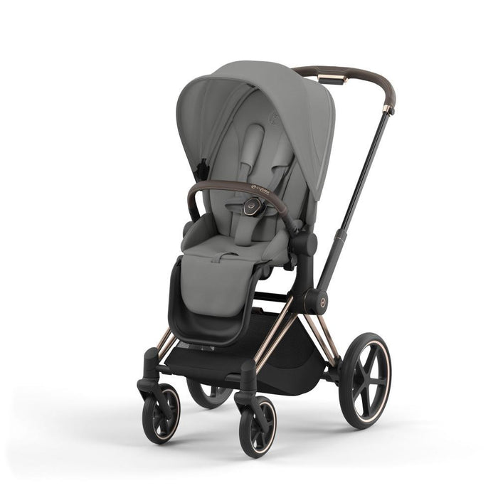 Carrinho Cybex Platinum Priam Rosegold + Pack de Tecidos Mirage Grey