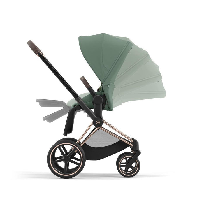 Carrinho Cybex Platinum Priam Rosegold + Pack de Tecidos Leaf Green