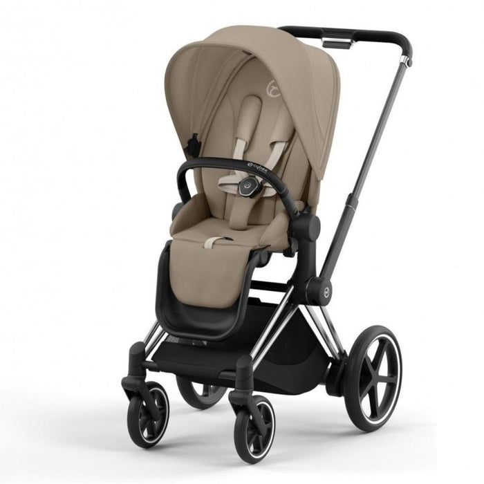 Carrinho Cybex Platinum e-Priam Chrome Black + Pack Tecidos Cozy Beige