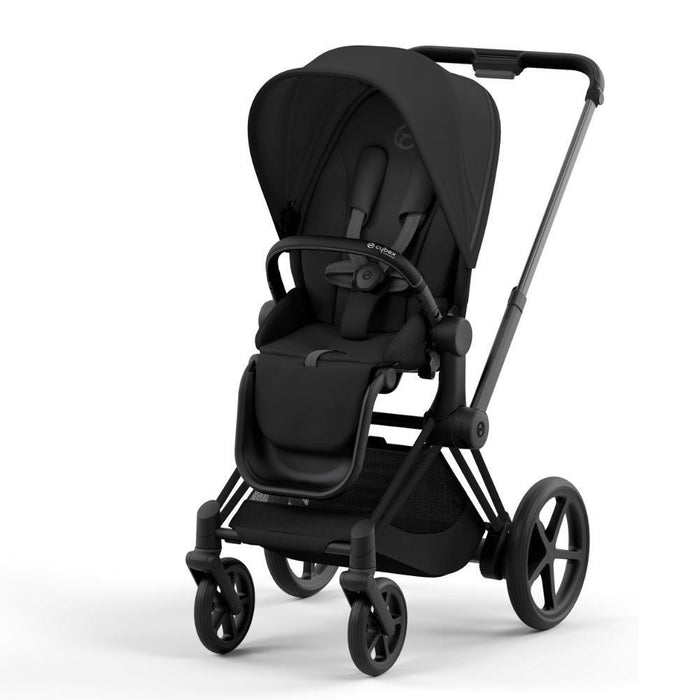 Carrinho Cybex Platinum e-Priam Matt Black + Pack Tecidos Sepia Black