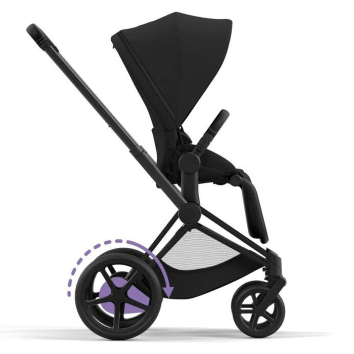 Carrinho Cybex Platinum e-Priam Matt Black + Pack Tecidos Sepia Black