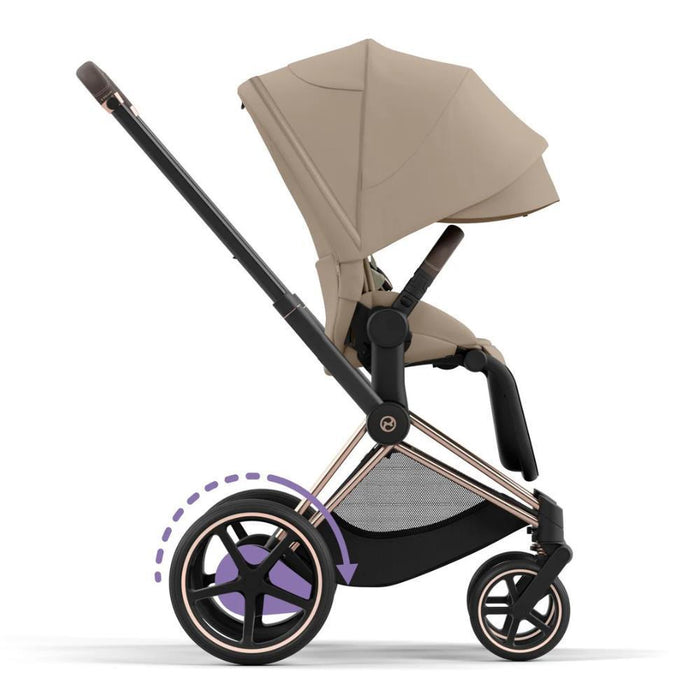 Carrinho Cybex Platinum e-Priam Rosegold + Pack Tecidos Cozy Beige