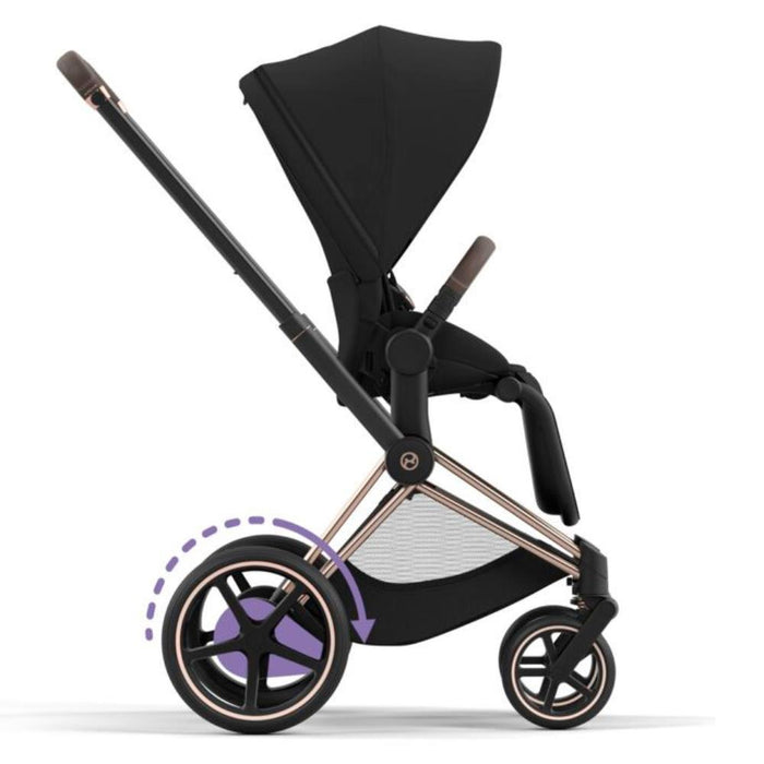 Carrinho Cybex Platinum e-Priam Rosegold + Pack Tecidos Sepia Black