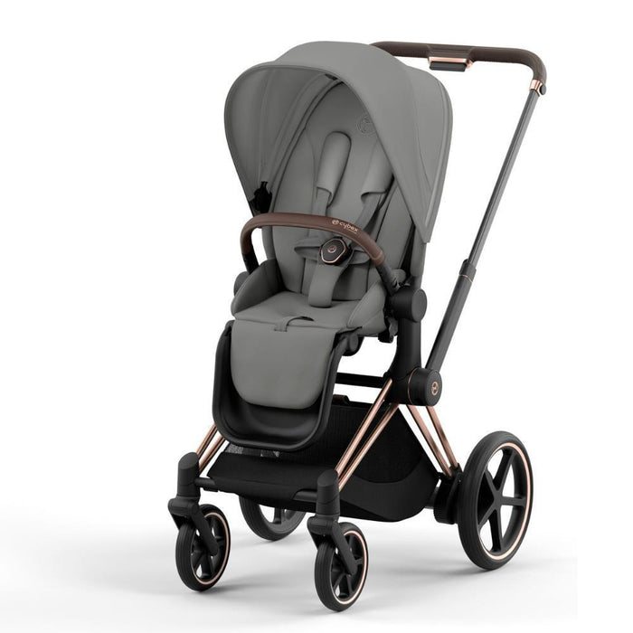 Carrinho Cybex Platinum e-Priam Rosegold + Pack Tecidos Mirage Grey