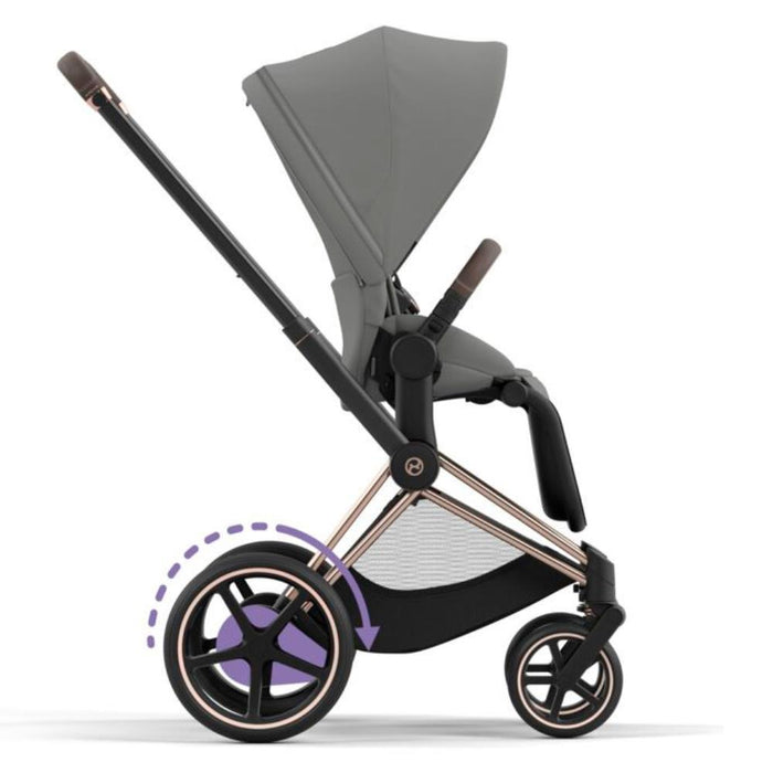 Carrinho Cybex Platinum e-Priam Rosegold + Pack Tecidos Mirage Grey