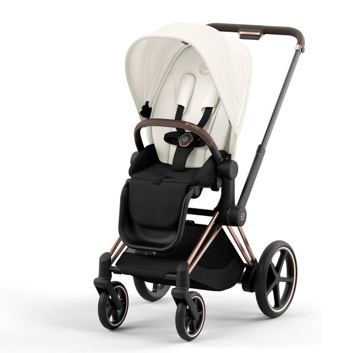 Carrinho Cybex Platinum e-Priam Rosegold + Pack Tecidos Off White