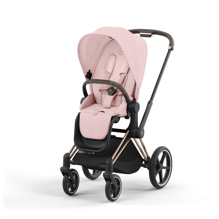 Pack Cybex Platinum Priam Chassis e Assento Rosegold + Tecidos Peach Pink + Cloud T Plus i-Size 45-87cm Peach Pink + Base Isofix T