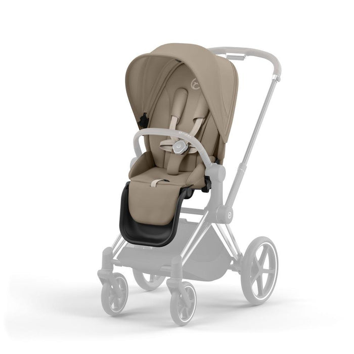 Pack Cybex Platinum Priam Chassis e Assento Chrome Brown + Tecidos Cozy Beige + Cloud T Plus i-Size 45-87cm Cozy Beige + Base Isofix T