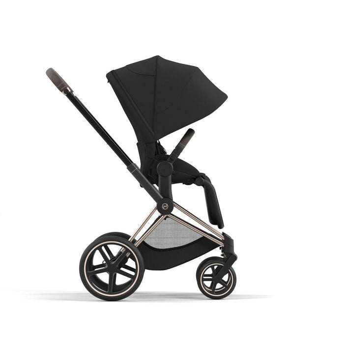 Pack Cybex Platinum Priam Chassis e Assento Rosegold + Tecidos Sepia Black + Cloud T Plus i-Size 45-87cm Sepia Black + Base Isofix T