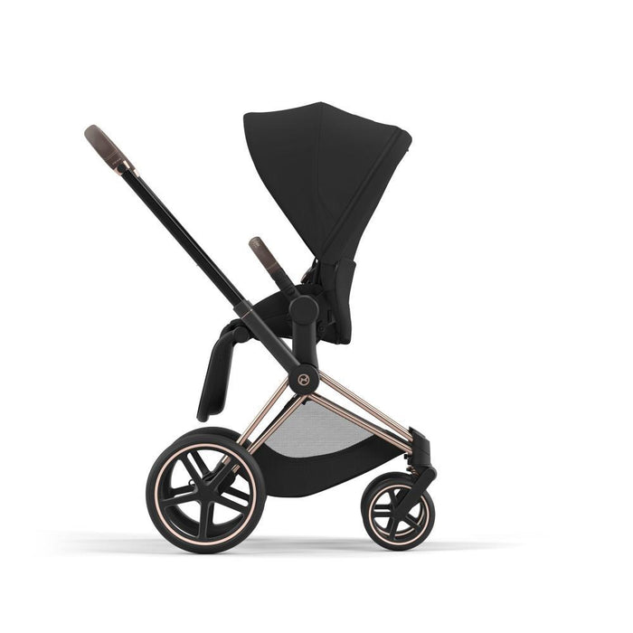 Pack Cybex Platinum Priam Chassis e Assento Rosegold + Tecidos Sepia Black + Cloud T Plus i-Size 45-87cm Sepia Black + Base Isofix T