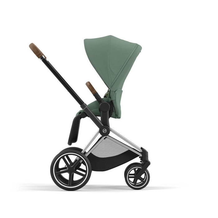 Pack Cybex Platinum Priam Chassis e Assento Chrome Brown + Tecidos Leaf Green + Cloud T Plus i-Size 45-87cm Leaf Green + Base Isofix T