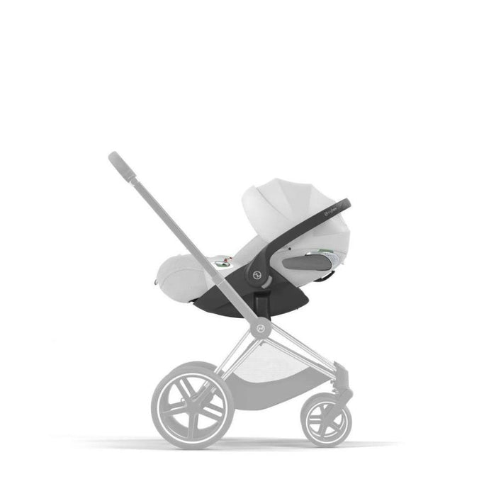 Pack Cybex Platinum Priam Chassis e Assento Chrome Black + Tecidos Off White + Cloud T Plus i-Size 45-87cm White + Base Isofix T