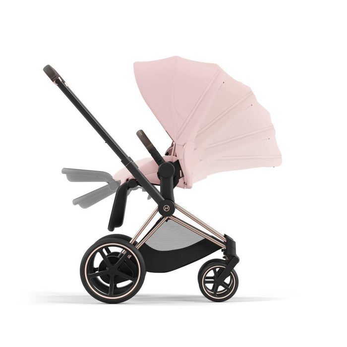 Pack Cybex Platinum e-Priam Chassis e Assento Rosegold + Tecidos Peach Pink + Cloud T Plus i-Size 45-87cm Peach Pink + Base Isofix T