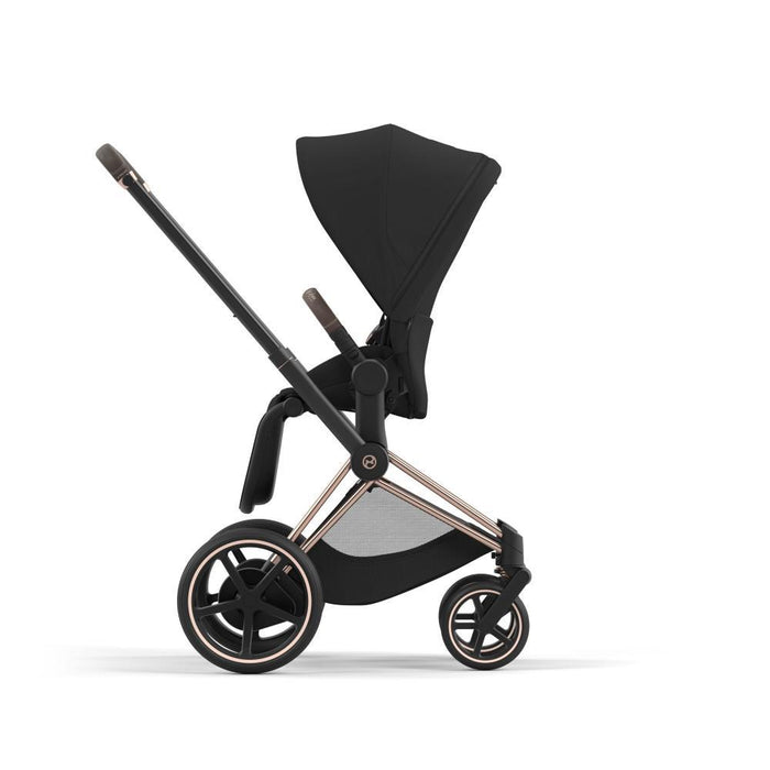 Pack Cybex Platinum e-Priam Chassis e Assento Rosegold + Tecidos Sepia Black + Cloud T Plus i-Size 45-87cm Sepia Black + Base Isofix T