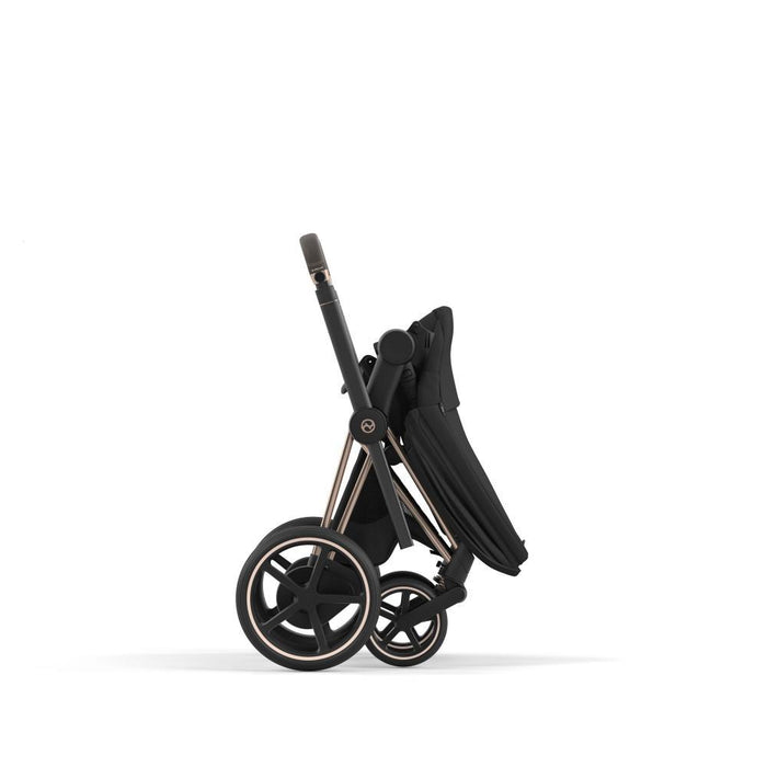Pack Cybex Platinum e-Priam Chassis e Assento Rosegold + Tecidos Sepia Black + Cloud T Plus i-Size 45-87cm Sepia Black + Base Isofix T