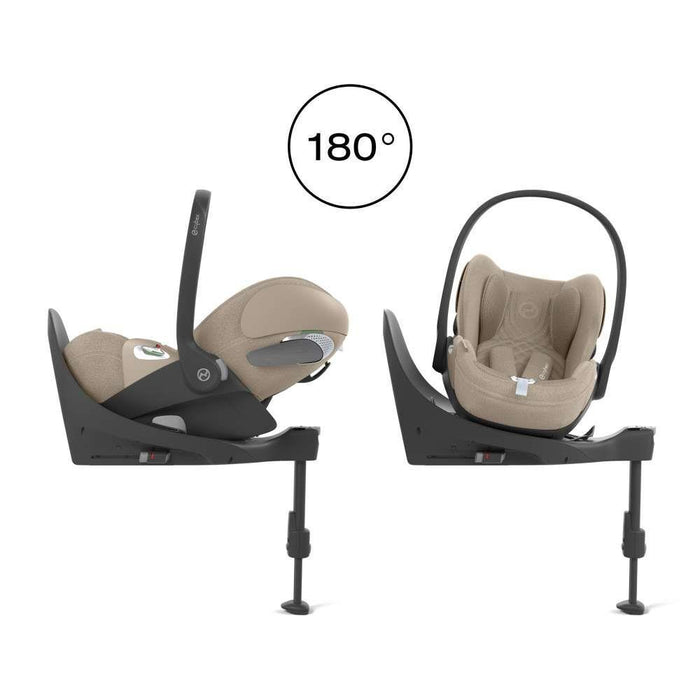 Pack Cybex Platinum Mios Chassis e Assento Chrome Brown + Tecidos Cozy Beige + Cloud T Plus i-Size 45-87cm Cozy Beige + Base Isofix T