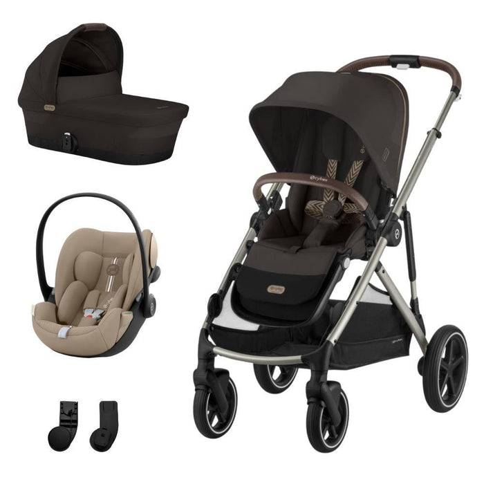 Pack Cybex Gazelle S TPE Chocolate Brown + Alcofa Gazelle S Chocolate Brown + Cloud G i-Size Plus Almond Beige 40-87 cm + Adaptadores