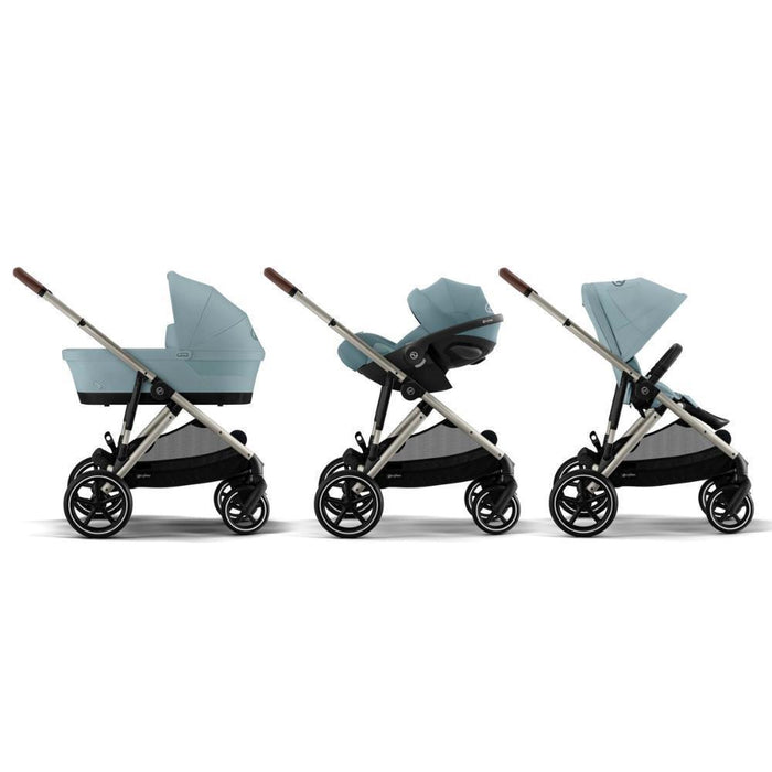 Pack Cybex Gazelle S TPE Stormy Blue + Alcofa Gazelle S Stormy Blue + Cloud G i-Size Plus Stormy Blue 40-87 cm + Adaptadores
