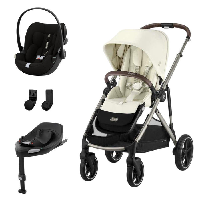 Pack Cybex Gazelle S TPE Seashell Beige + Cloud G i-Size Plus Moon Black 40-87 cm + Adaptadores + Base Isofix G i-Size