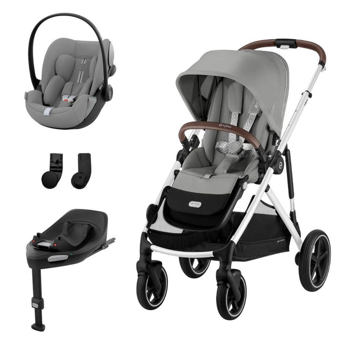 Pack Cybex Gazelle S SLV Stone Grey + Cloud G i-Size Plus Stone Grey 40-87 cm + Adaptadores + Base Isofix G i-Size