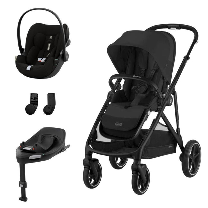 Pack Cybex Gazelle S BLK Moon Black + Cloud G i-Size Plus Moon Black 40-87 cm + Adaptadores + Base Isofix G i-Size