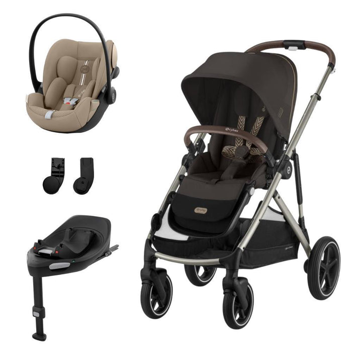Pack Cybex Gazelle S TPE Chocolate Brown + Cloud G i-Size Plus Almond Beige 40-87 cm + Adaptadores + Base Isofix G i-Size